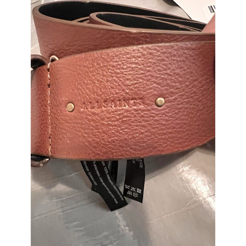 All Saints Brown Leather Wide Belt